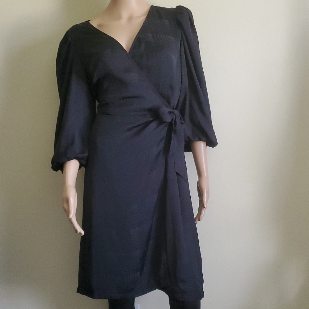 Halogen Black Wrap Lined Dress
